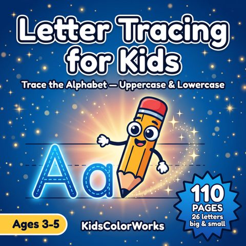 Letter Tracing for Kids Ages 3–5 — book cover