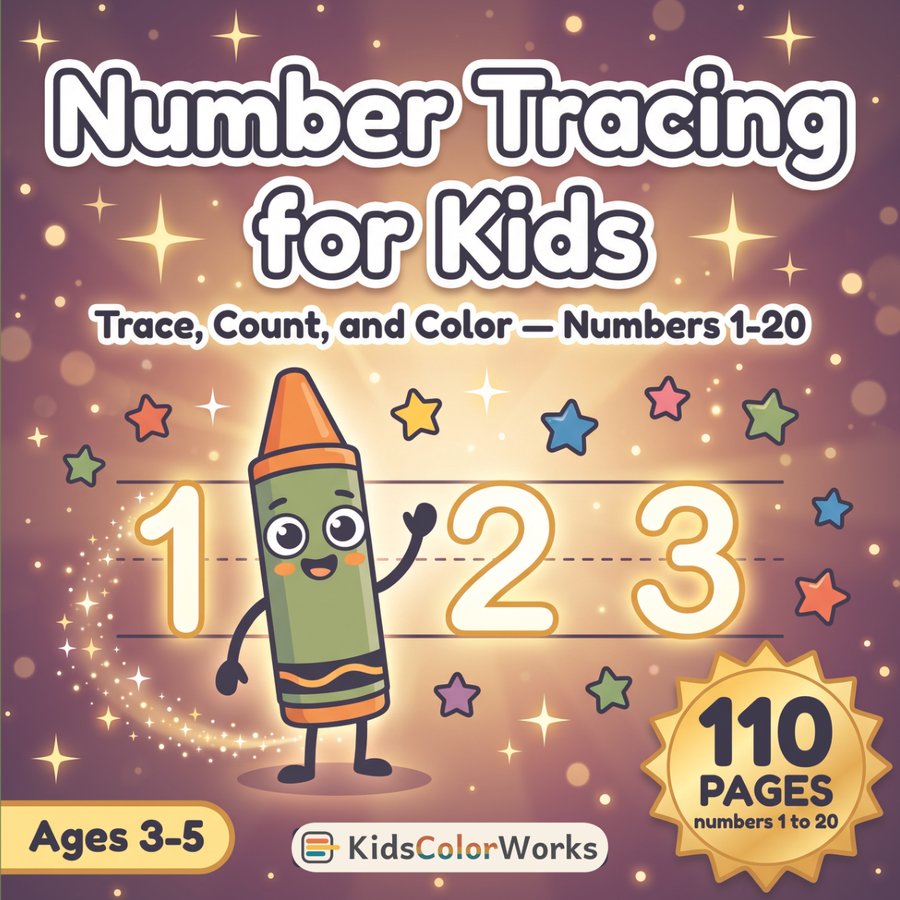 Number Tracing for Kids Ages 3–5 — front cover