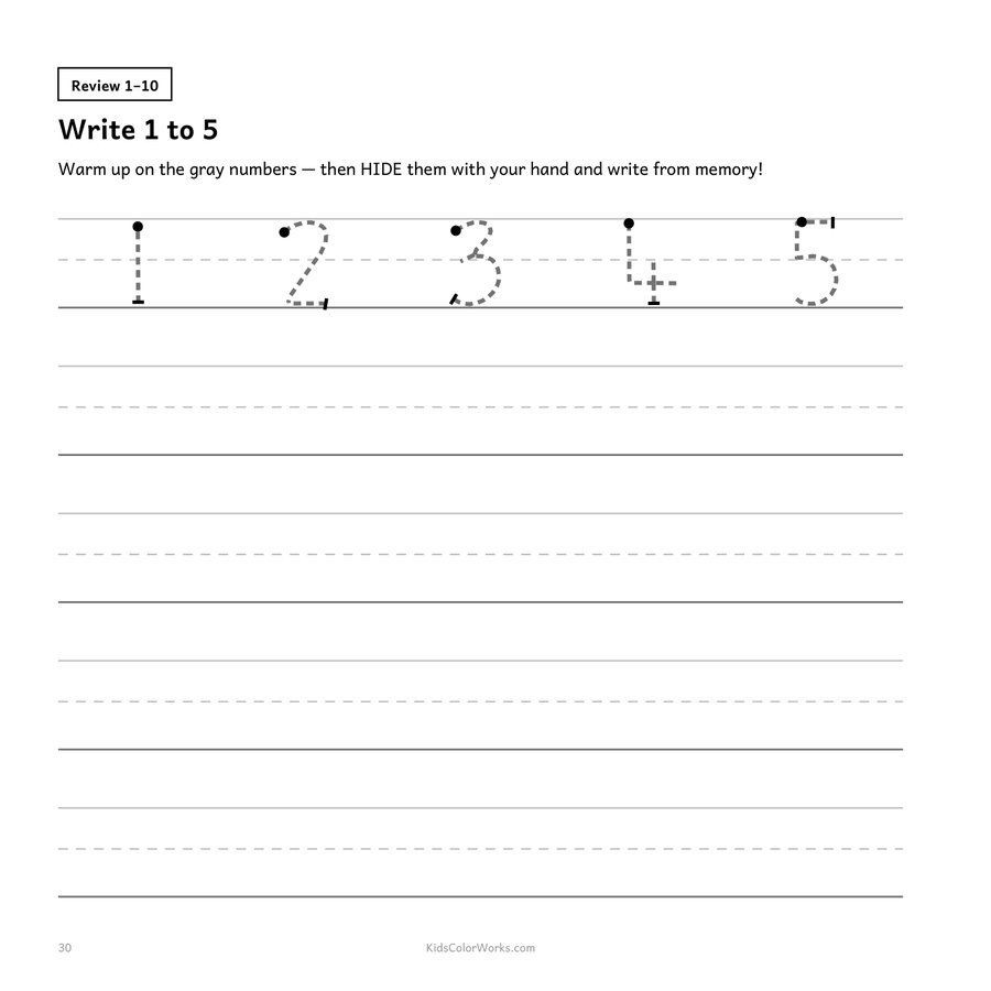 Number Tracing for Kids Ages 3–5 — inside page 2