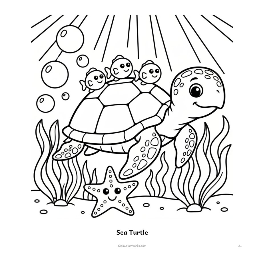 Ocean Animals Coloring Book for Kids Ages 3–6 — inside page 2