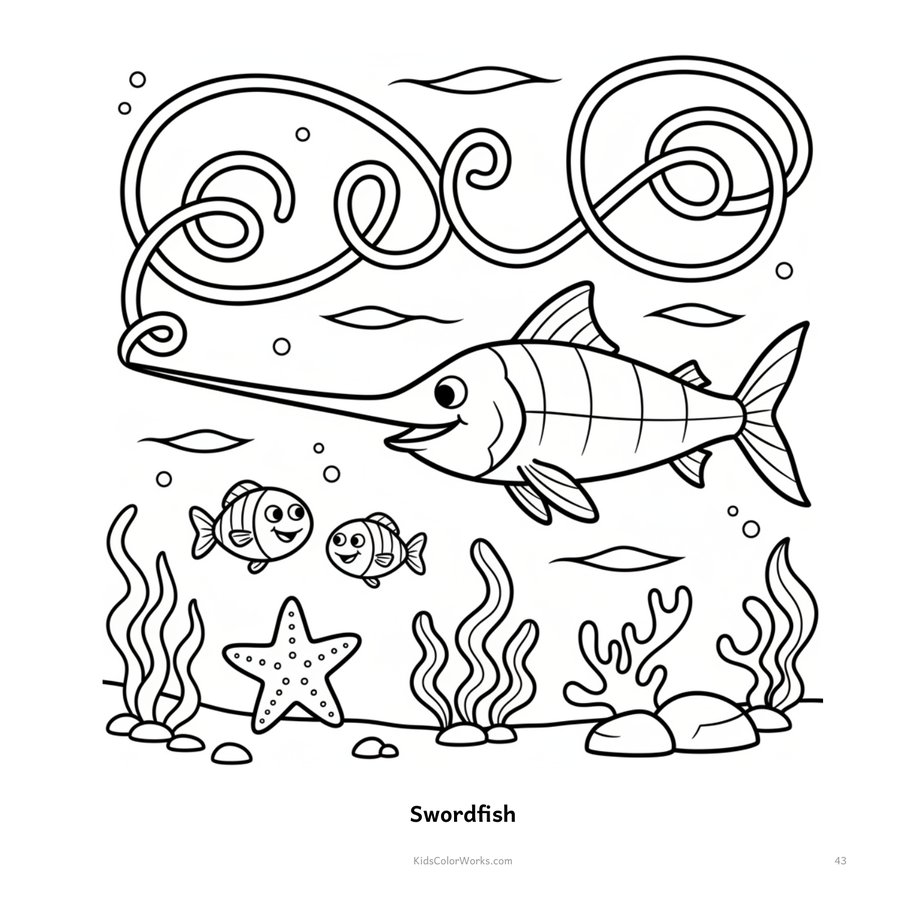 Ocean Animals Coloring Book for Kids Ages 3–6 — inside page 3