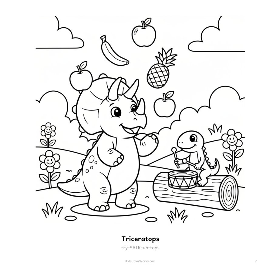 Dinosaur Coloring Book for Kids Ages 3–6 — inside page 1