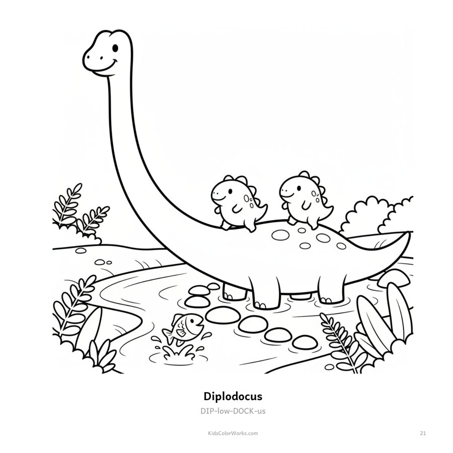 Dinosaur Coloring Book for Kids Ages 3–6 — inside page 2
