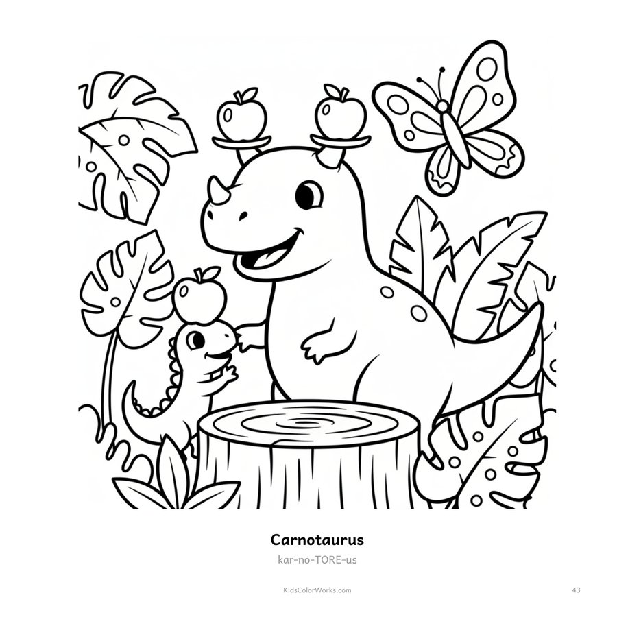 Dinosaur Coloring Book for Kids Ages 3–6 — inside page 3