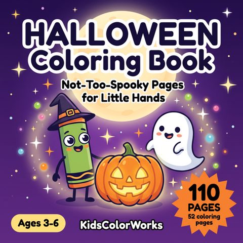 Halloween Coloring Book for Kids Ages 3–6 — book cover