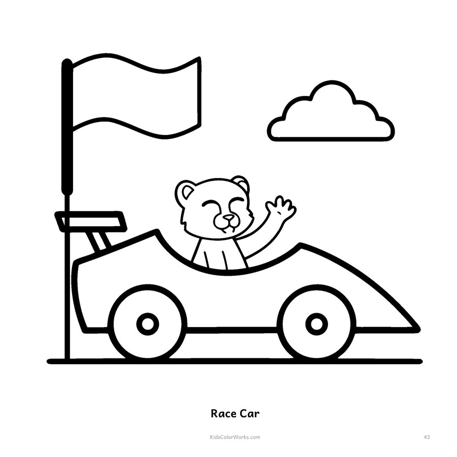 Trucks, Diggers & Things That Go Coloring Book for Kids Ages 2–5 — inside page 4