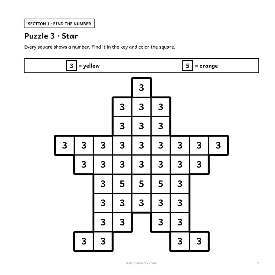 Color-by-Number Math — inside page 1