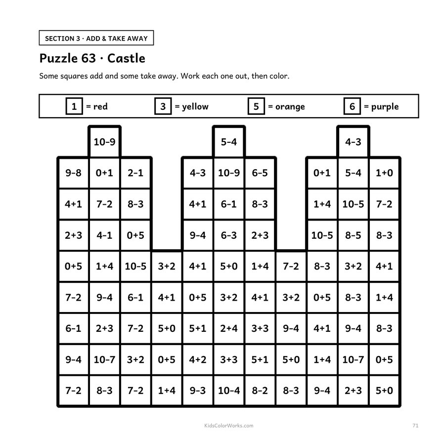 Color-by-Number Math — inside page 4