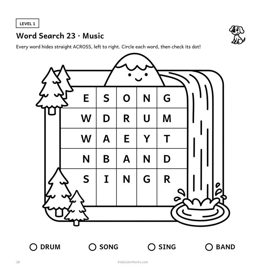 Word Search for Kids — inside page 2