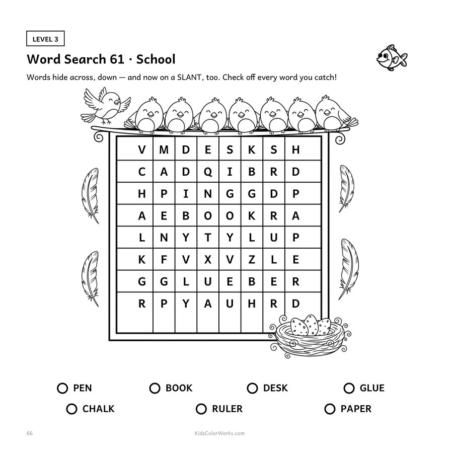 Word Search for Kids — inside page 4