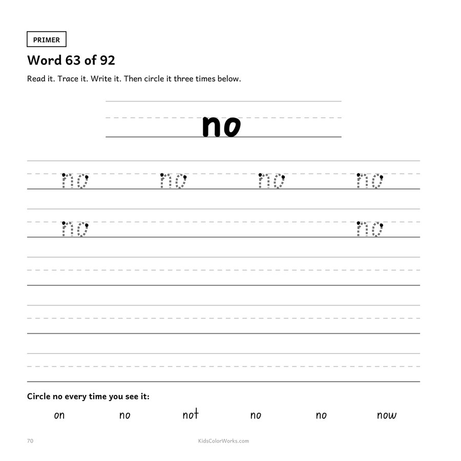 Sight Words Practice — inside page 4