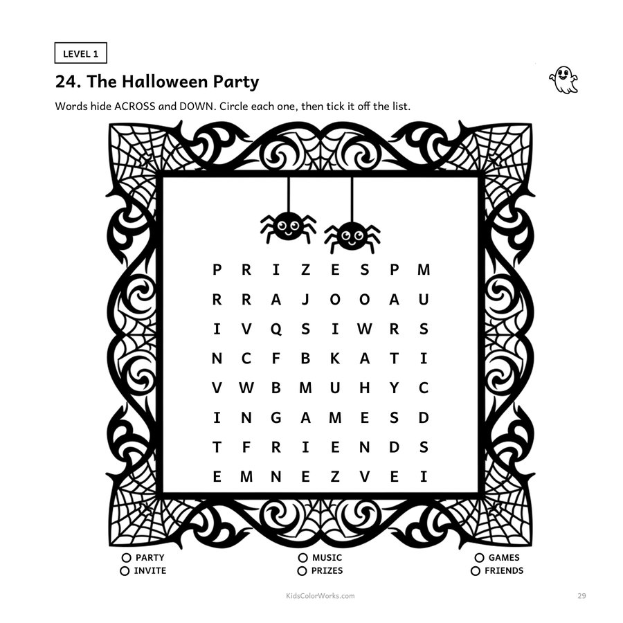 Halloween Word Search — inside page 2