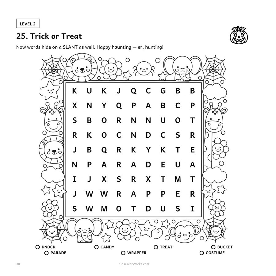 Halloween Word Search — inside page 3