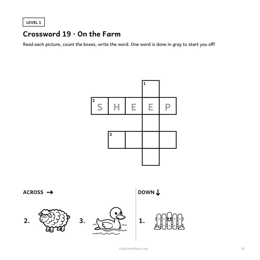 My First Crossword — inside page 2