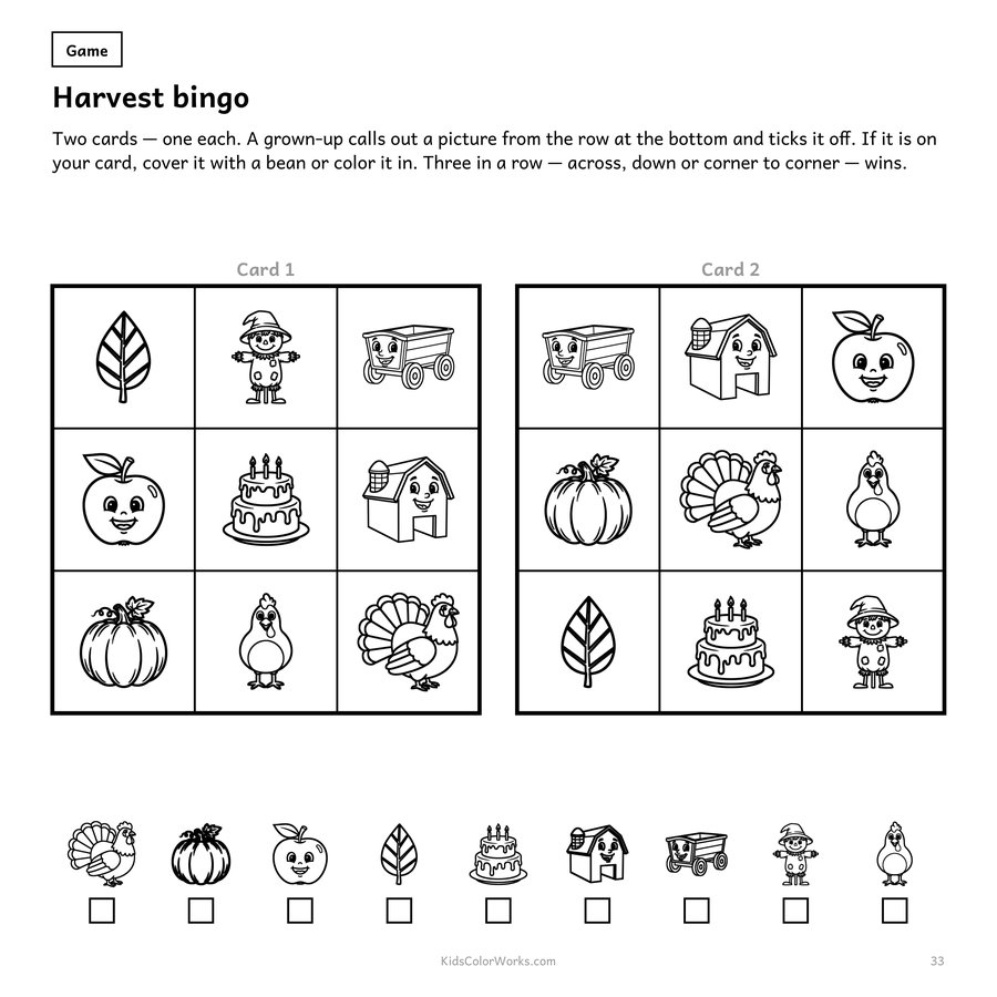 The Thanksgiving Activity Book — inside page 2