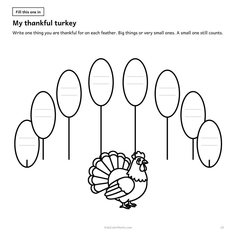 The Thanksgiving Activity Book — inside page 3