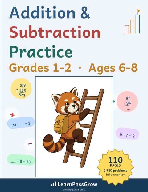 Addition & Subtraction Practice — book cover