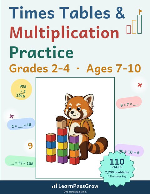Times Tables & Multiplication Practice — book cover