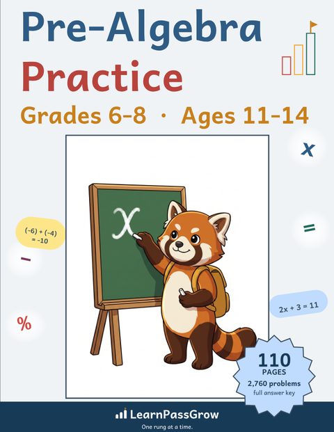 Pre-Algebra Practice — book cover