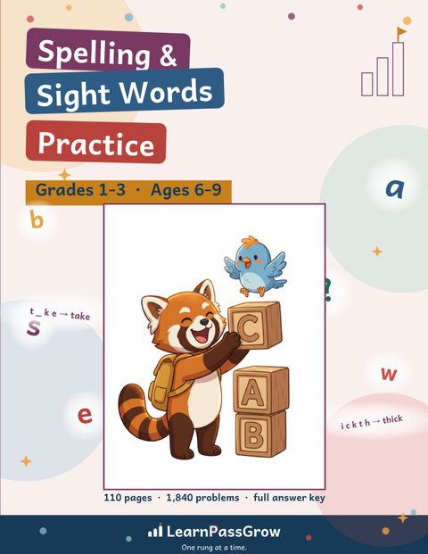 Spelling & Sight Words Practice — book cover