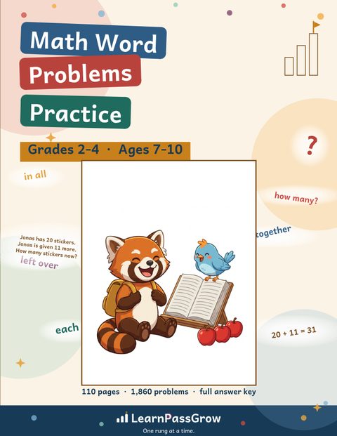 Math Word Problems Practice — book cover
